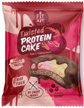 Протеиновое печенье Fit Kit Twisted Protein Cake, 70 гр. (Ром-Гранат)