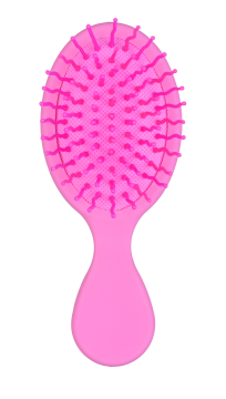 Щетка мини-массажная синтетическая Synthetic brush PASTELL, mini massage brush, розовая, 14 см