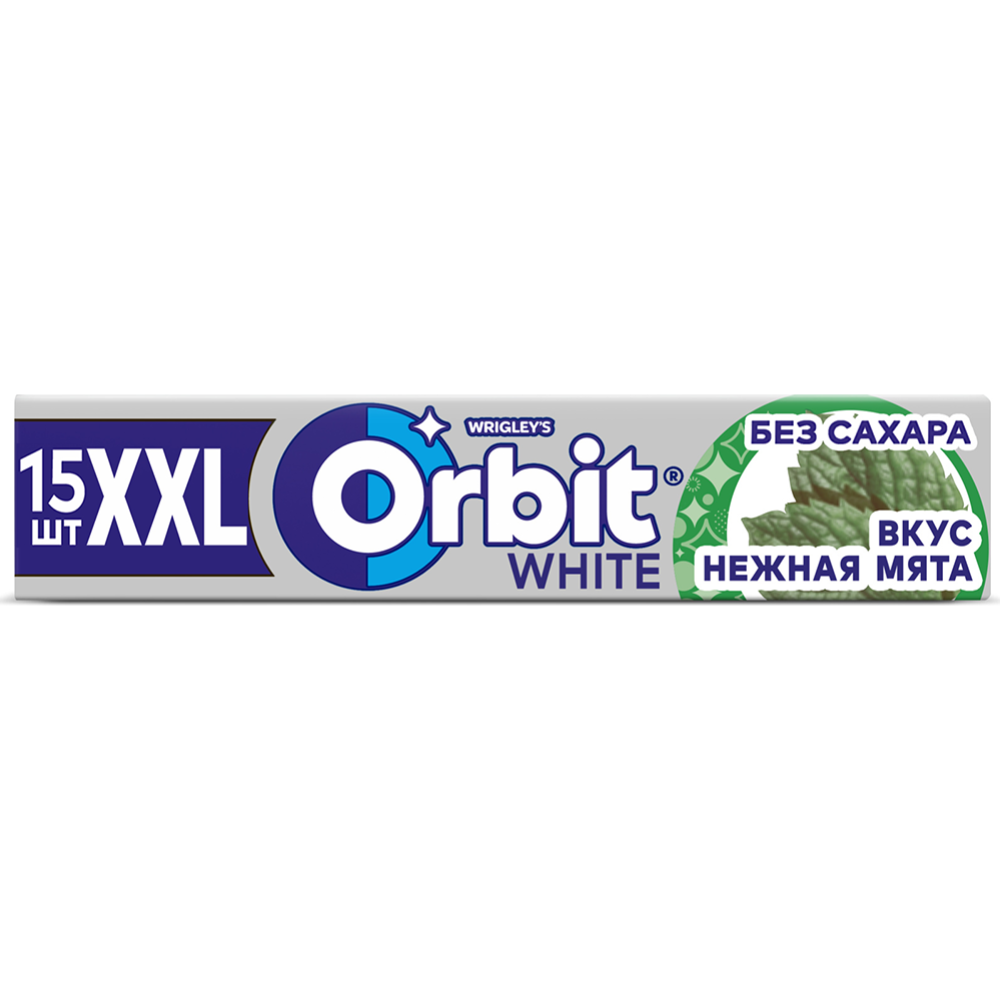 Жевательная резинка «Orbit White XXL» нежная мята, 10 шт, 20.4 г #0