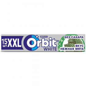 Же­ва­тель­ная ре­зин­ка «Orbit White XXL» нежная мята, 10 шт, 20.4 г