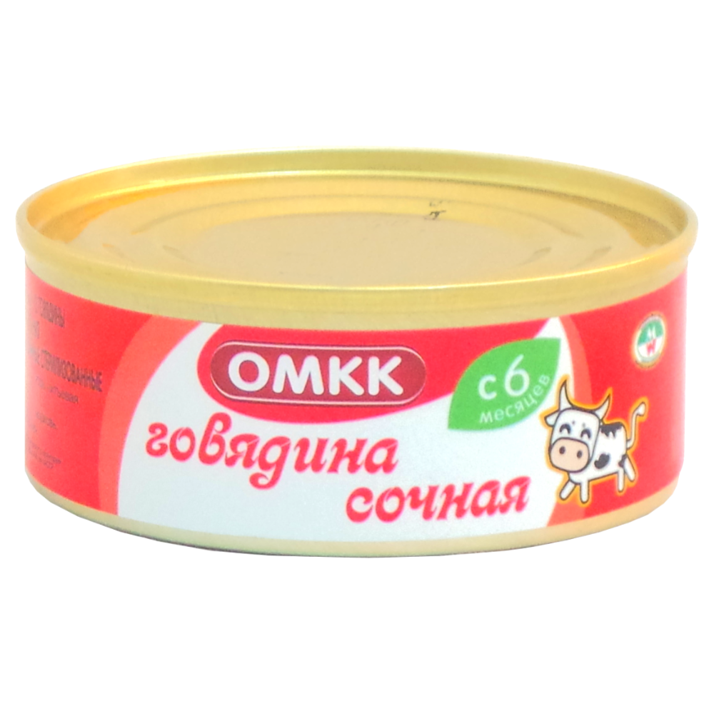 Кон­сер­вы мясные «ОМКК» го­вя­ди­на сочная, 100 г