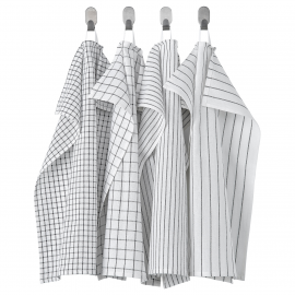 RINNIG Кухонное полотенце, белый/серый, 45х60 см, набор 4 шт