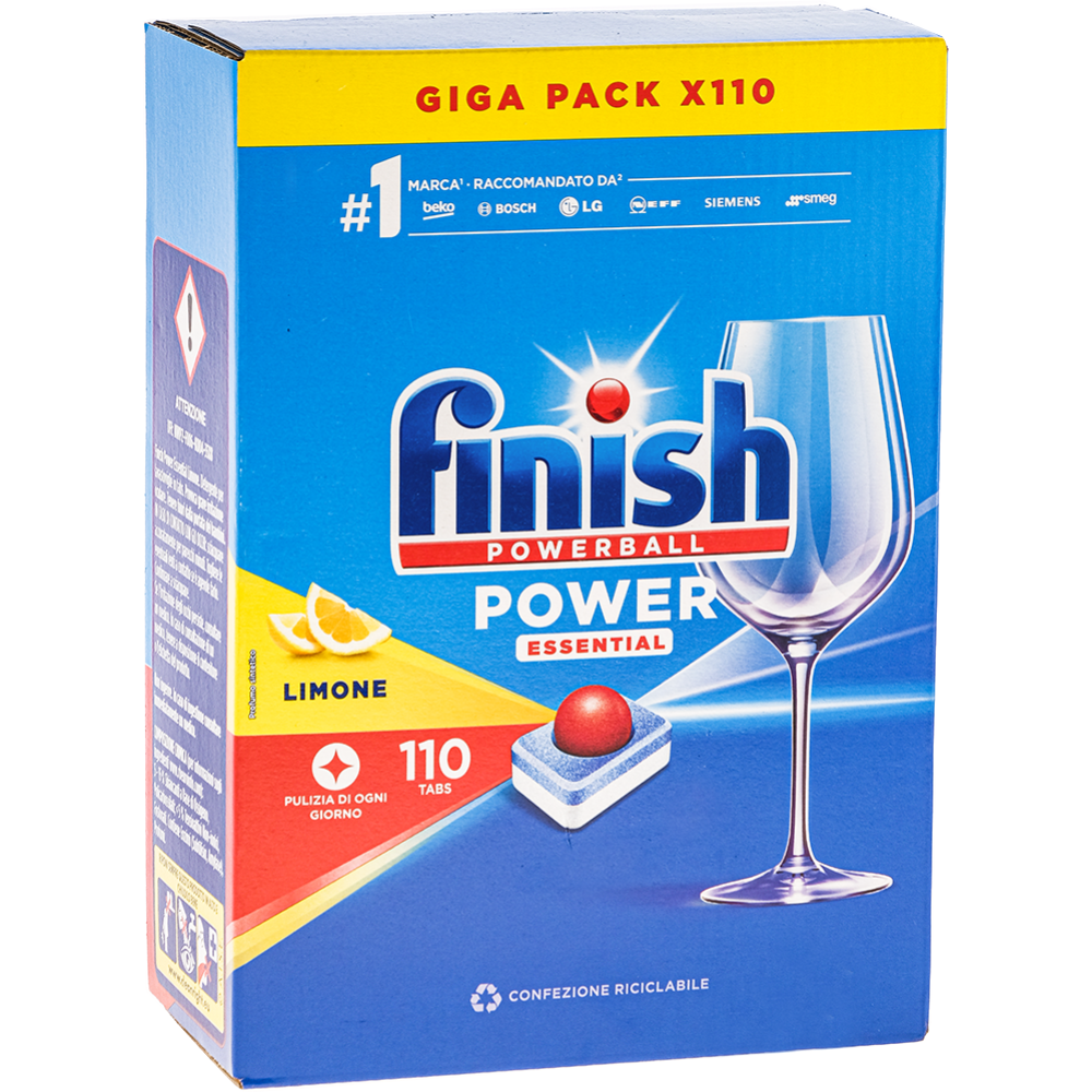 Таблетки для посудомоечных машин «Finish» Powerball Power Essential, лимон, 110 шт #0