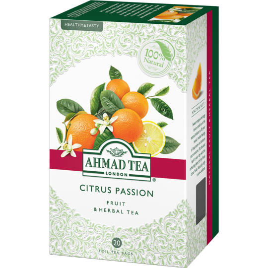 Чайный напиток «Ahmad Tea» с ароматом апельсина и лимона, 20 пакетиков