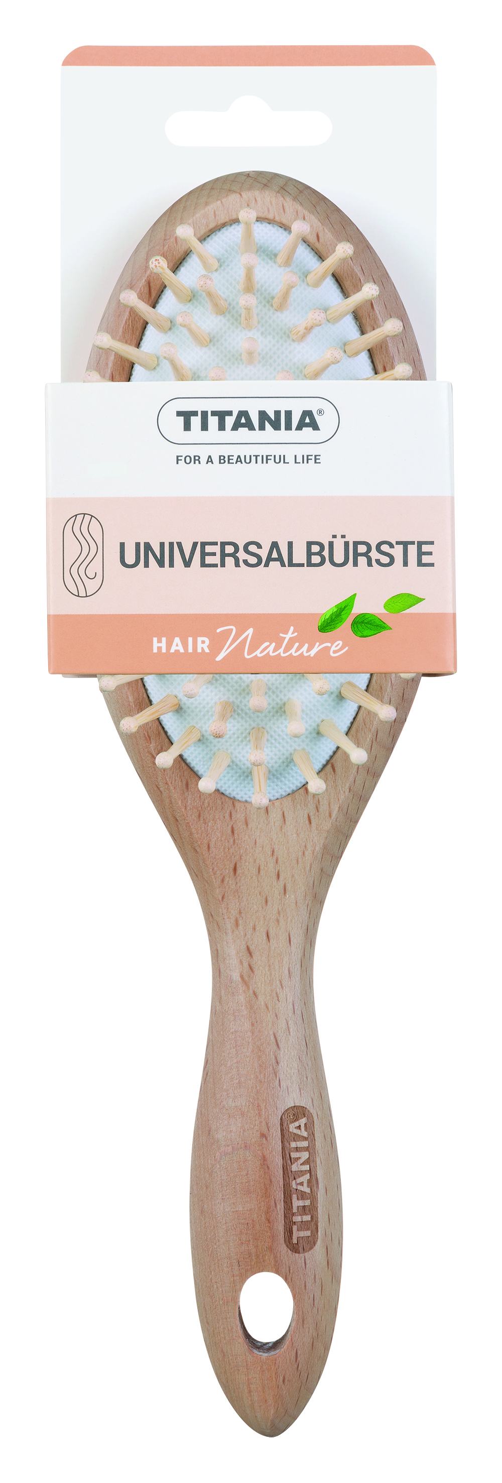 Щетка универсальная из бука Universal brush, oval, beech wood деревянные зубья с закругленными кончиками, овальная, 22,5 см