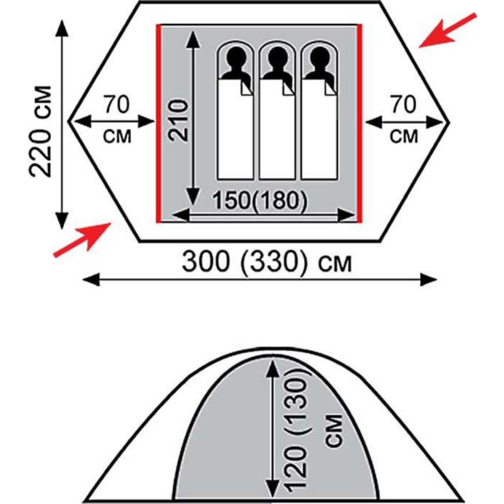 Туристическая палатка «Tramp» Rock 3 v2
