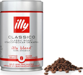 Кофе в зернах illy Classico, банка 250 г (арабика 100%, Италия)