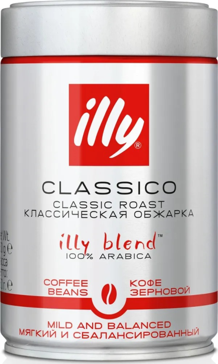 Кофе в зернах illy Classico, банка 250 г (арабика 100%, Италия)