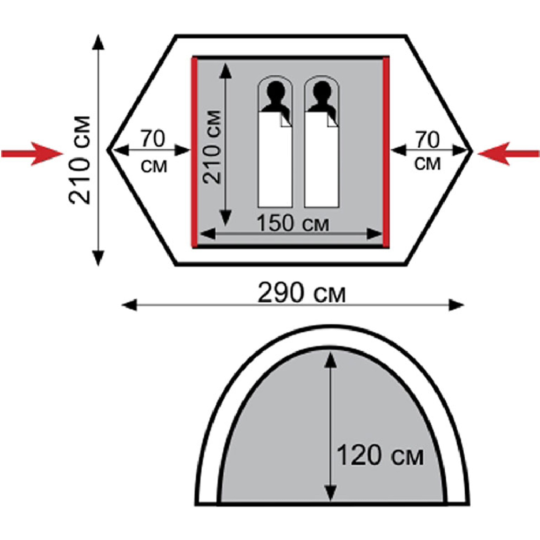 Туристическая палатка «Tramp» Nishe 2 v2