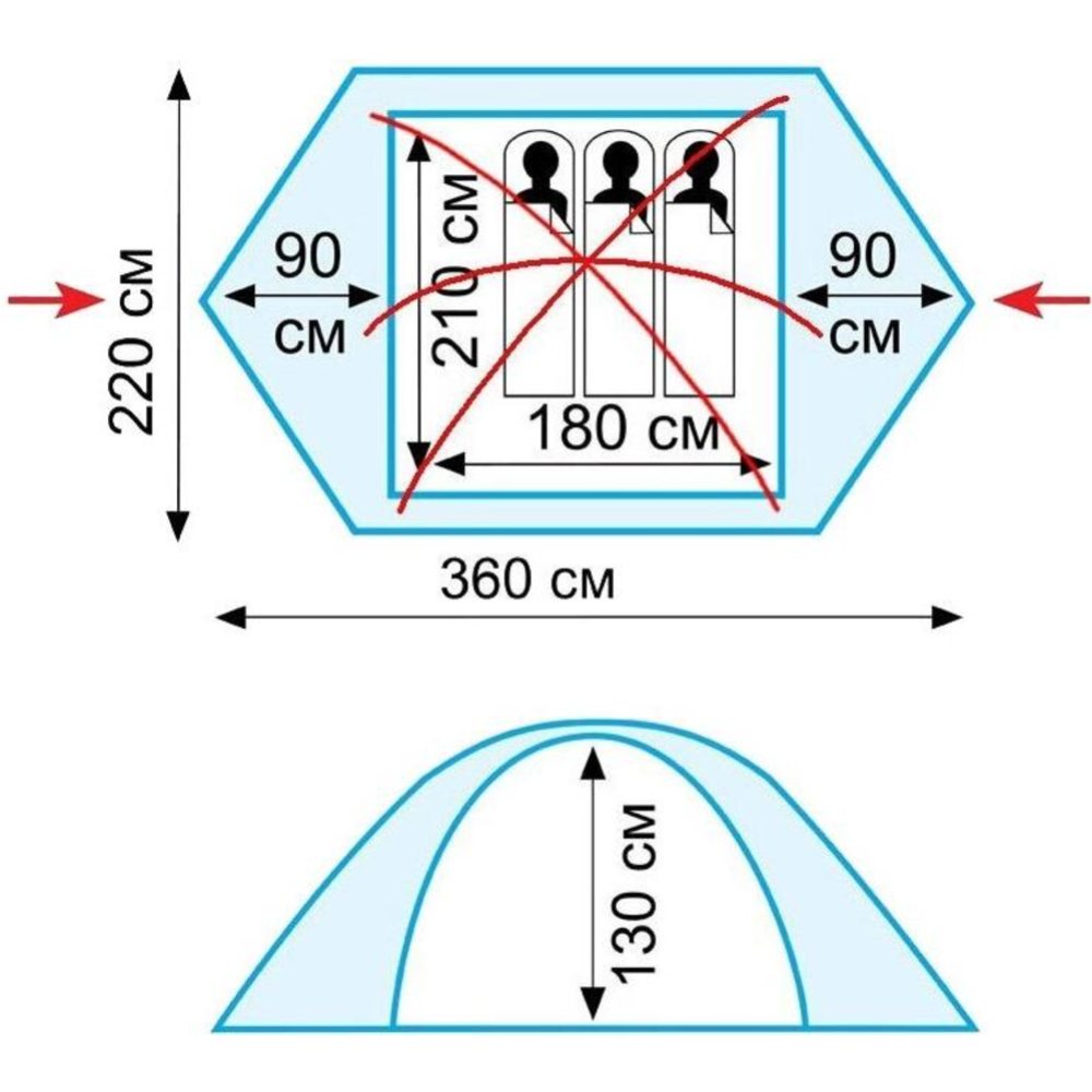 Туристическая палатка «Tramp» Nishe 3 v2