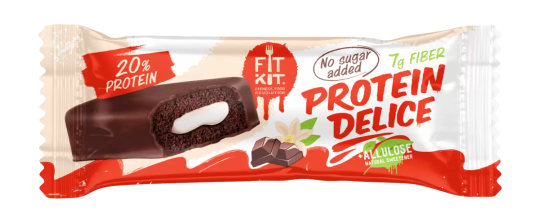 Протеиновое печенье Fit Kit Protein Delice, 60 гр. (Шоколад-Ваниль)