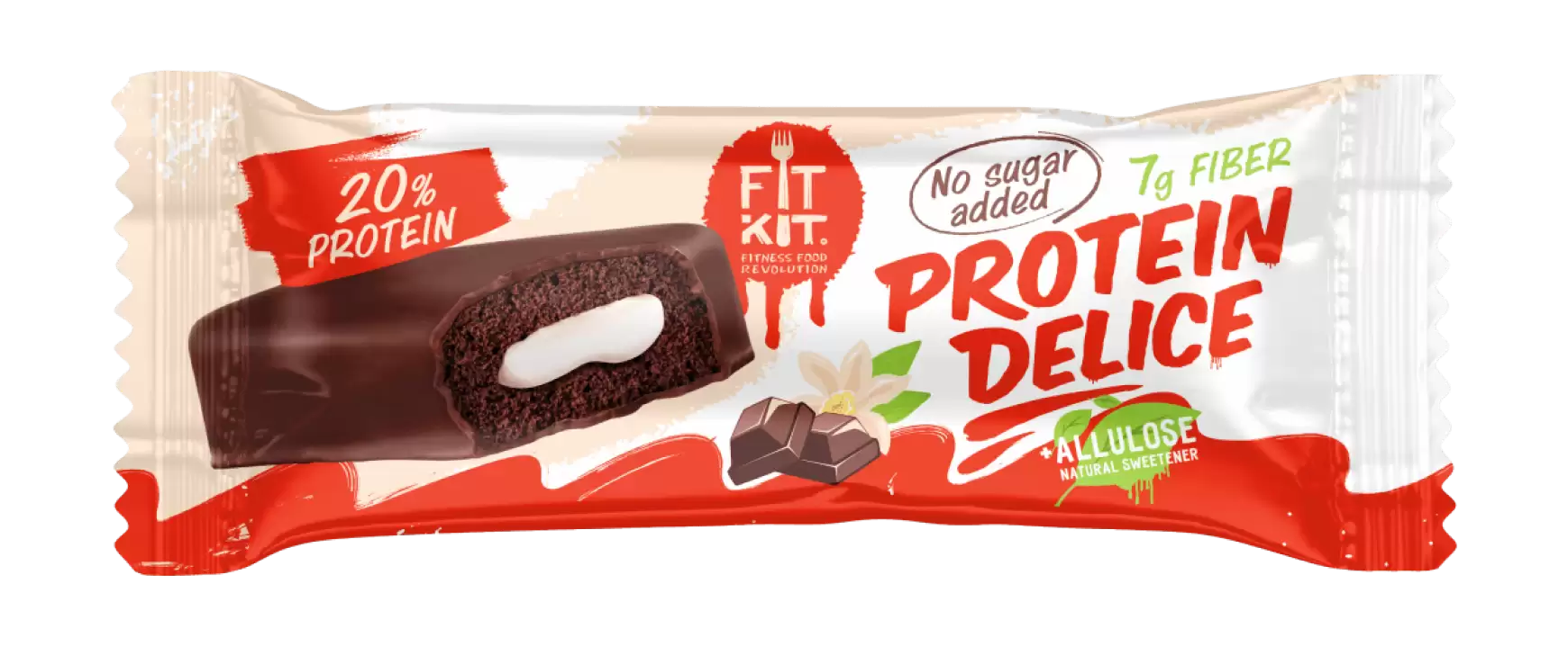 Протеиновое печенье Fit Kit Protein Delice, 60 гр. (Шоколад-Ваниль)