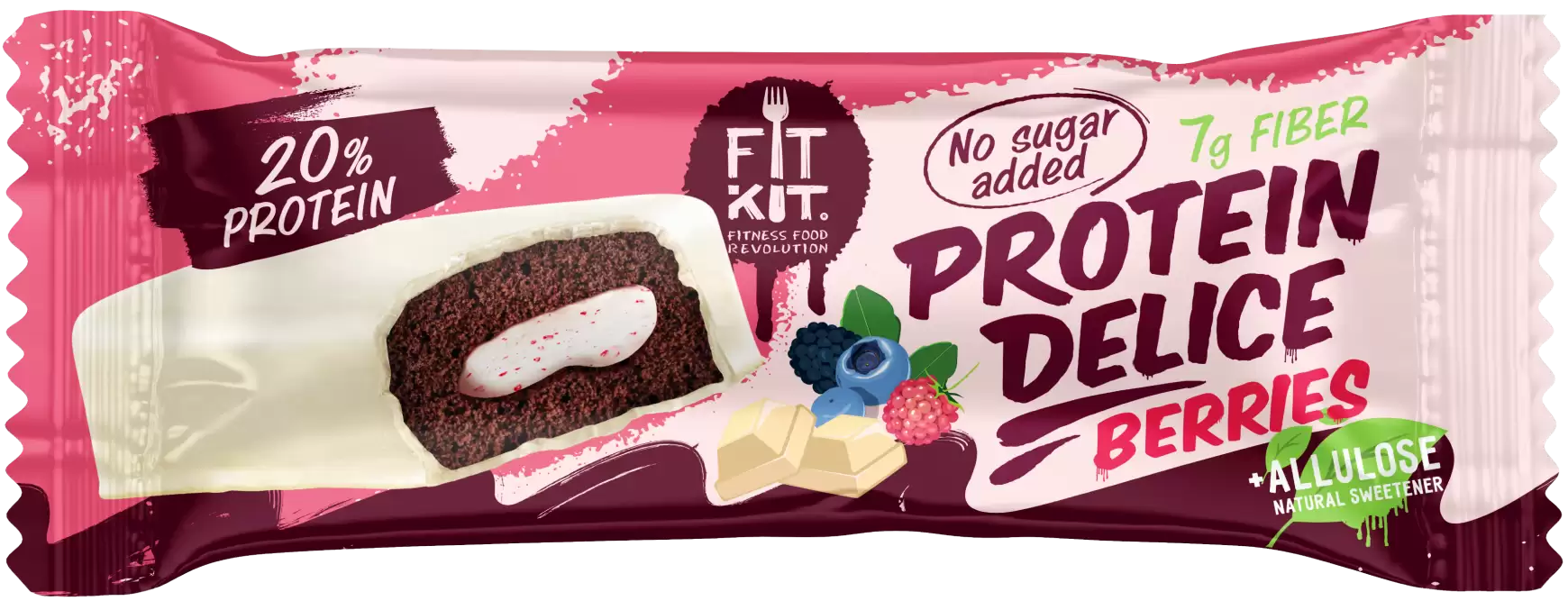 Протеиновое печенье Fit Kit Protein Delice, 60 гр. (Лесные ягоды)