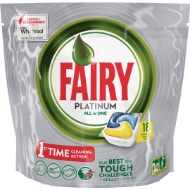 Капсулы для посудомоечных машин «Fairy» Platinum All in One, 18 шт