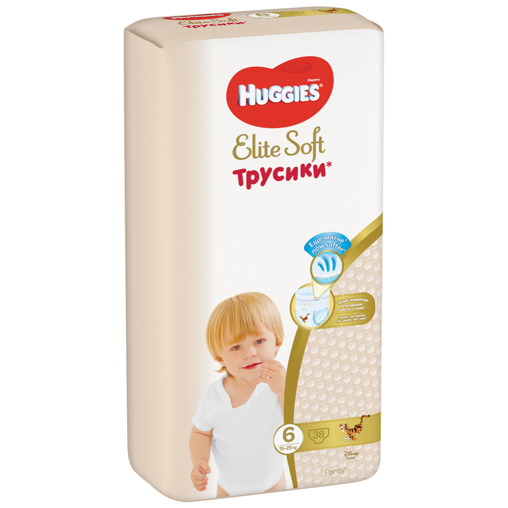 Подгузники-трусики детские «Huggies» Elite Soft, размер 6, 15-25 кг, 38 шт