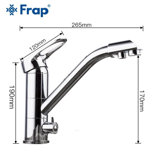 Смеситель для кухни Frap F4304 Хром + Чистящее средство для смесителей Gappo GGG 550мл В ПОДАРОК 🎁