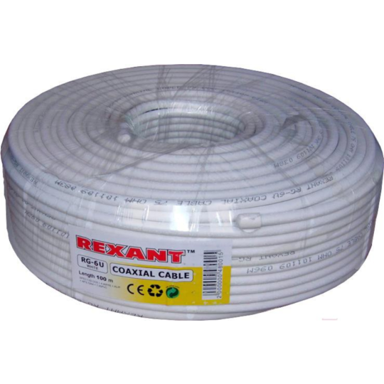 Кабель «Rexant» RG-6U, 01-2201, белый, 100 м