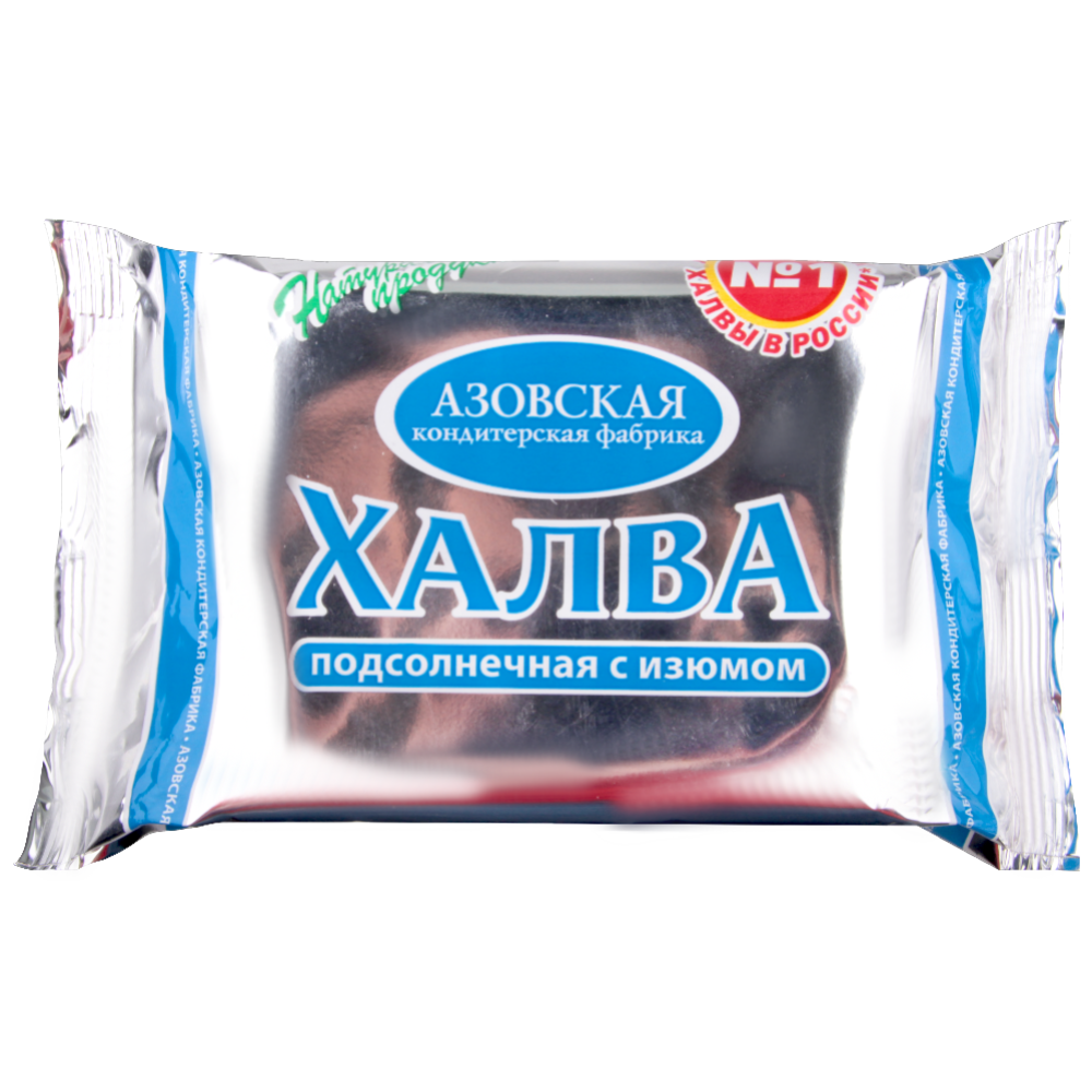 Халва подсолнечная «Азовская кондитерская фабрика» с изюмом, 350 г #0