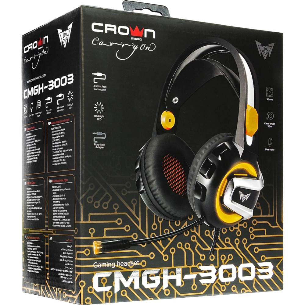 Наушники игровые «Crown» CMGH-3003 Orange