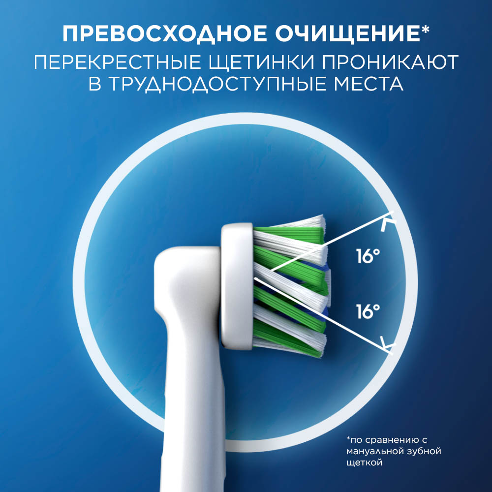 На­сад­ки для элек­три­че­ских зубных щеток Oral-B Braun Pro Cross Action EB50RX-4 4 шт.