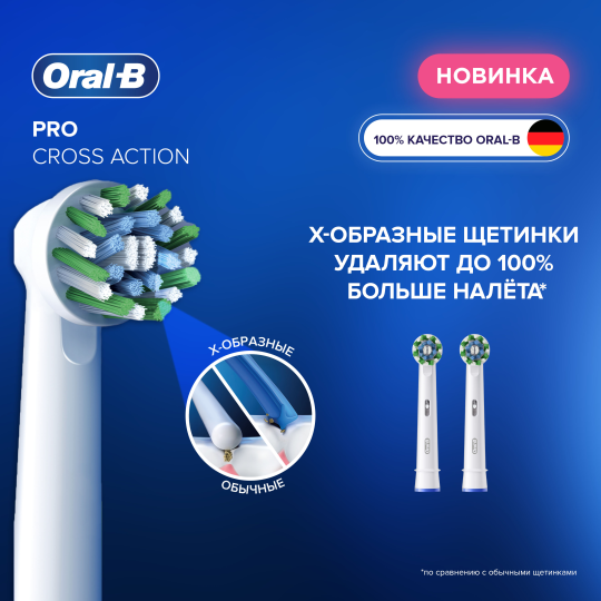 На­сад­ки для элек­три­че­ских зубных щеток Oral-B Braun Pro Cross Action EB50RX-2 2 шт.