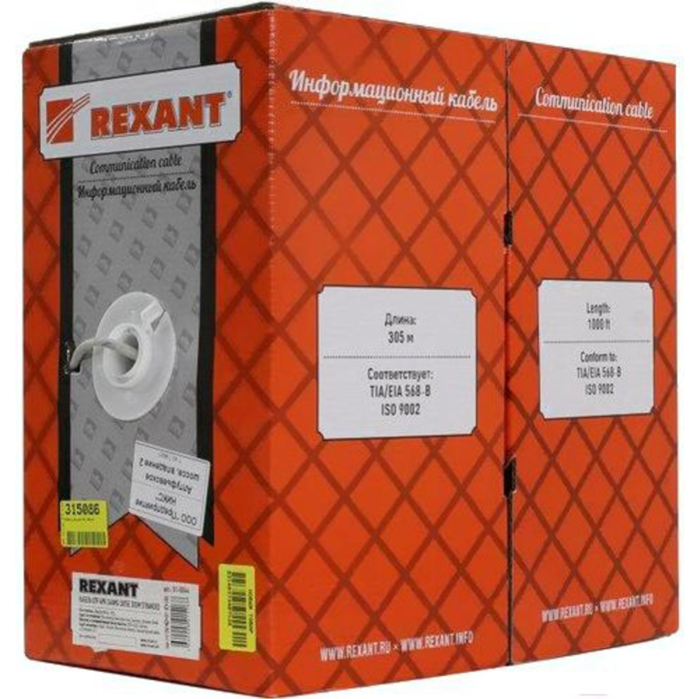 Картинка товара Кабель электротехнический «Rexant» UTP 4PR 24AWG CAT5e, 01-0044, 305 м