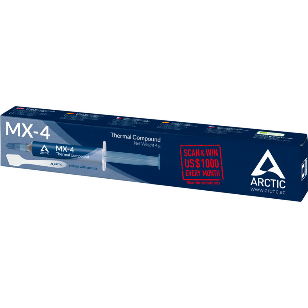 Термопаста «Arctic Cooling» MX-4 With Spatula, ACTCP00031B, 4 г
