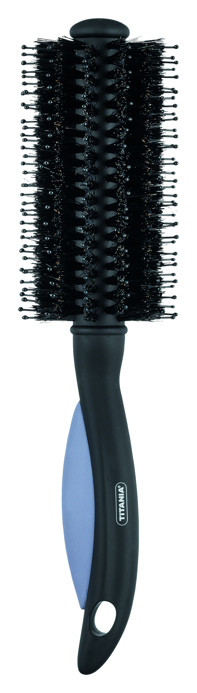 Щетка круглая Round brush (брашинг), нейлон и натуральная щетина, диаметр 5,5 см, синяя, 22,5 см