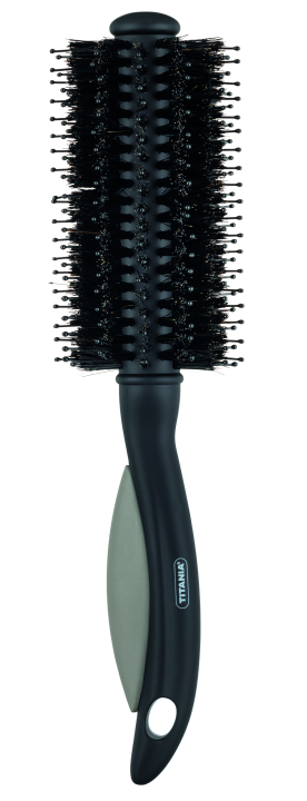 Щетка круглая Round brush (брашинг), нейлон и натуральная щетина, диаметр 5,5 см, серая, 22,5 см