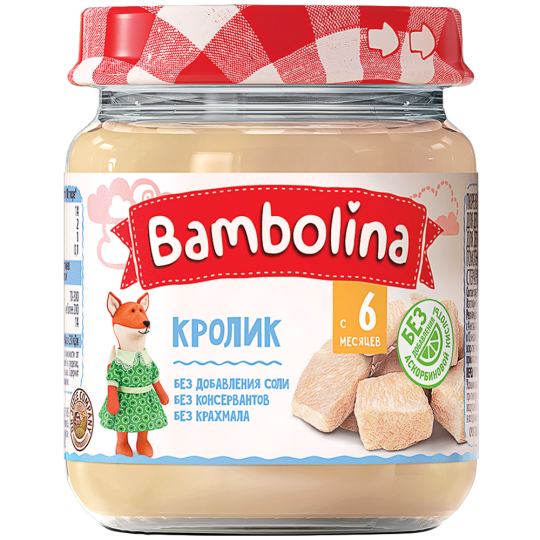 Пюре мясное «Bambolina» кролик, 100 г