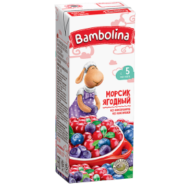 Морс детский «Bambolina» мультиягодный, 200 мл