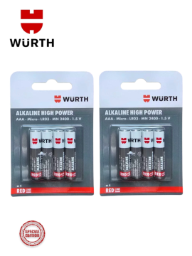 Батарейка WURTH алкалиновая AAA/LR03-1.5 V, 8 шт