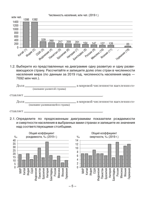 География. Социально-экономическая география мира. 10 класс. Тетрадь для практических и самостоятельных работ 2023