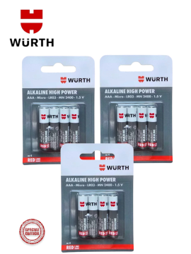 Батарейка WURTH алкалиновая AAA/LR03-1.5 V, 12 шт