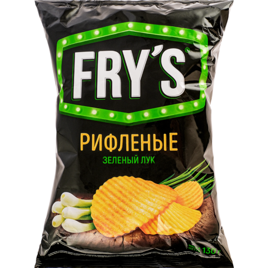 Чипсы рифленые «Fry's» со вкусом зеленого лука, 130 г