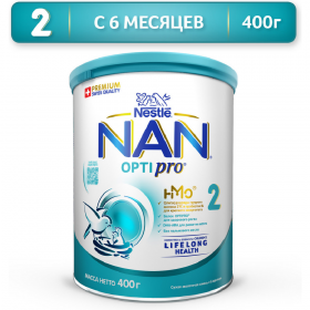 Смесь сухая мо­лоч­ная «Nestle» NAN, 2 Optipro, с 6 ме­ся­цев, 400 г