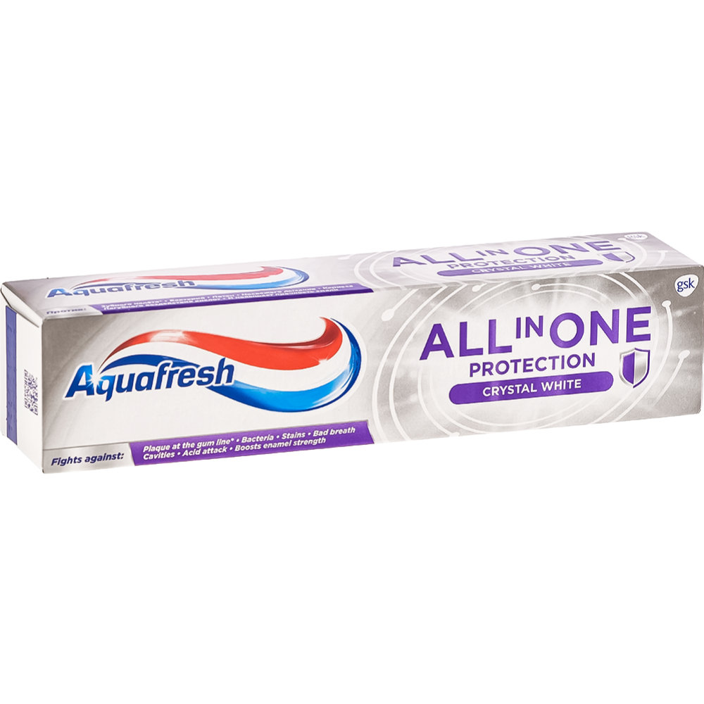 Зубная паста «Aquafresh» All-in-One Protection, crystal white, 100 мл