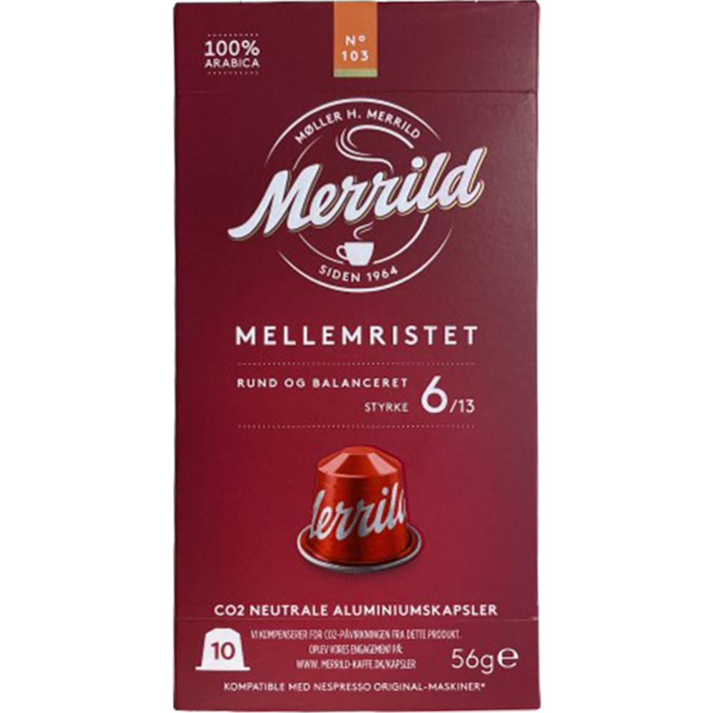 Капсулы «Merrild 103 Mellemristet» 56 г #0