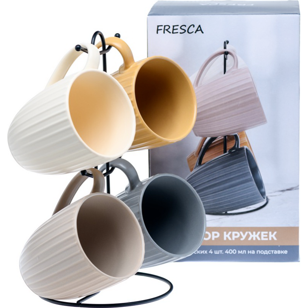 Набор кружек «Fresca» керамических, RX-N22817, 400 мл, 4 шт