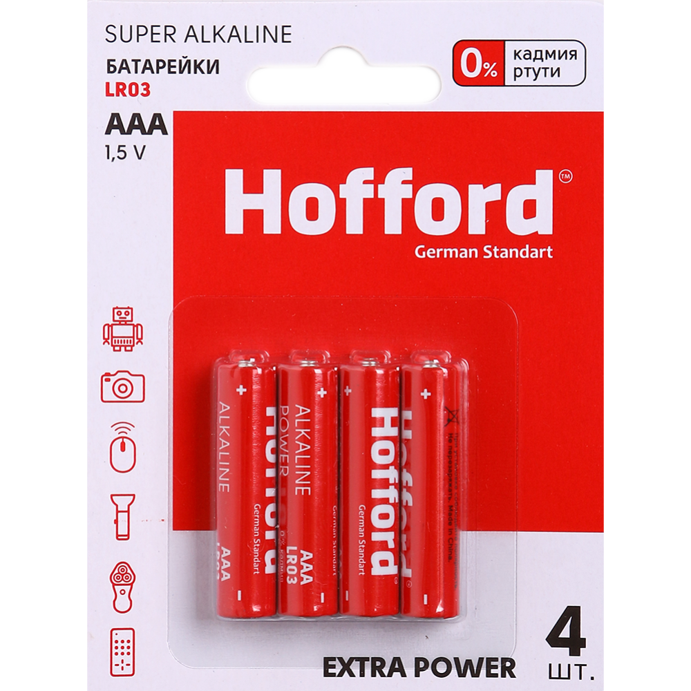 Элементы питания «Hofford» ААА, 1.5 V, 4 шт #0