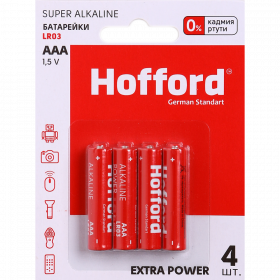 Эле­мен­ты пи­та­ния «Hofford» LR 03, ААА, 1.5 V, 4 шт