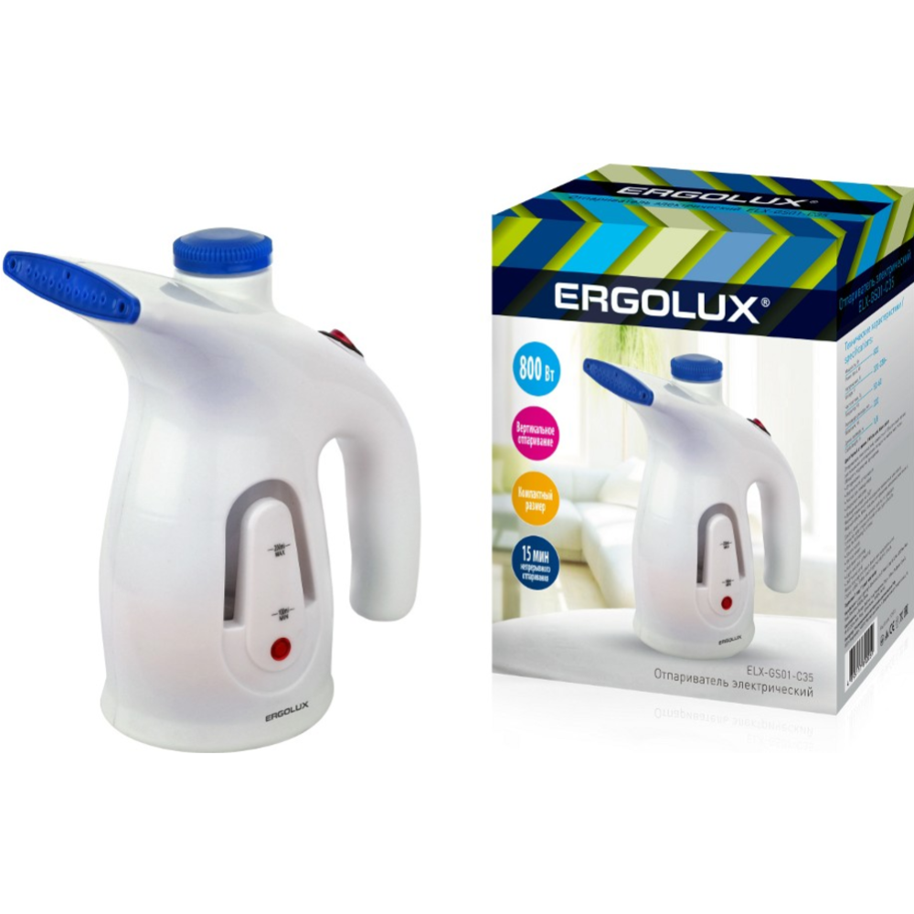 Отпариватель «Ergolux» ELX-GS01-С35, 13973, белый/синий