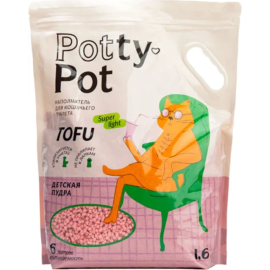 Наполнитель для туалета «Potty-pot» Супер лайт, PPSL6BP, детская присыпка, 1.6 кг