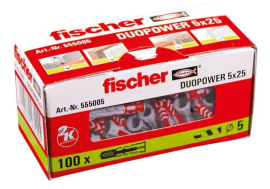 Универсальный дюбель 5х25 Fischer DUOPOWER (упак.100 шт.)