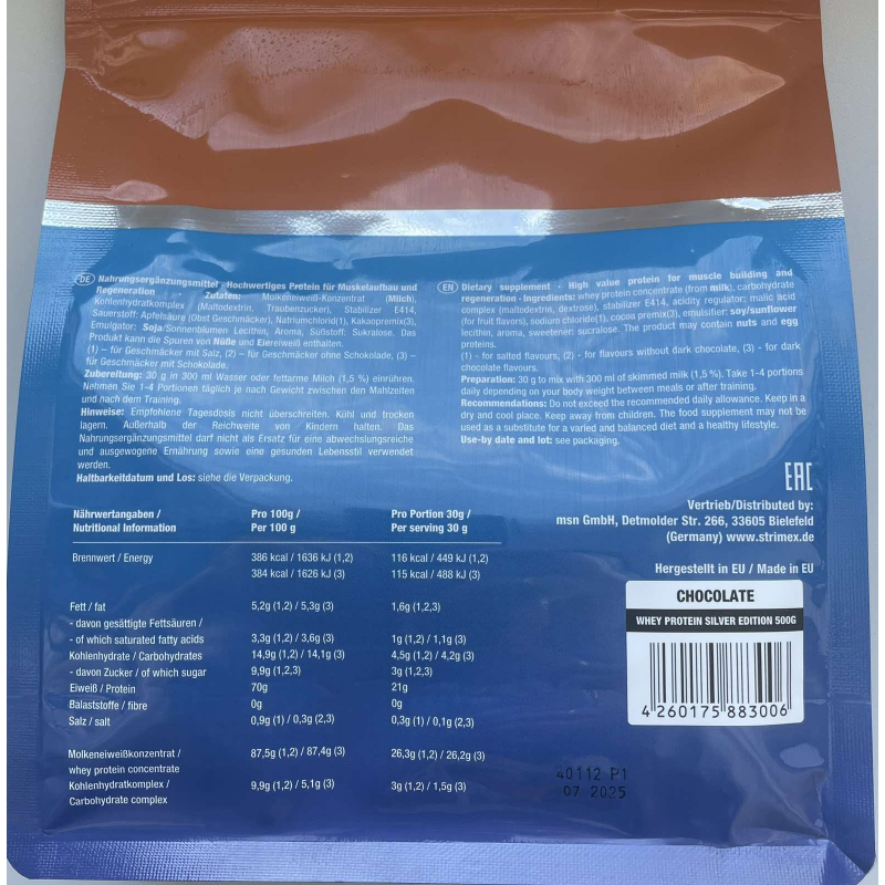 Протеин Whey Protein from Strimex, ШОКОЛАД 500g