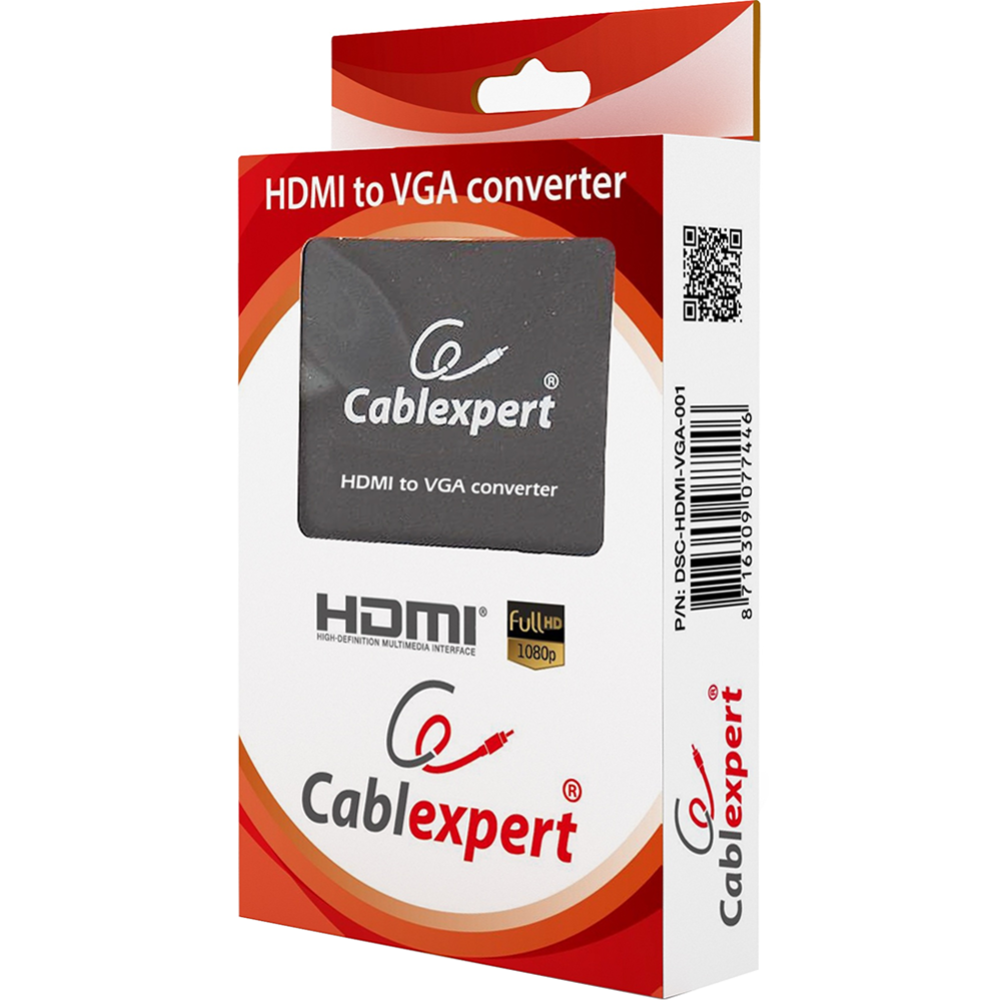 Адаптер DSC-HDMI-VGA-001 «Gembird» HDMI to VGA converter.