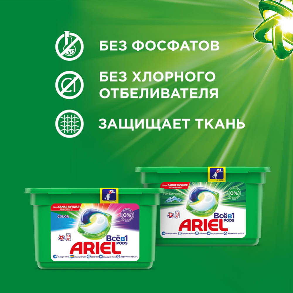 Кап­су­лы для стирки «Ariel» All in 1 Alpin, 54 шт #3