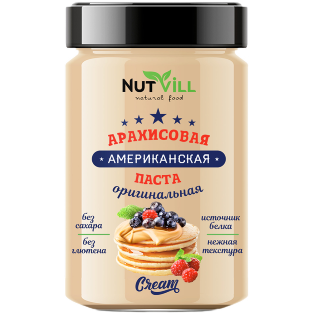 Паста арахисовая «NutVill» Американская, оригинальная, 180 г