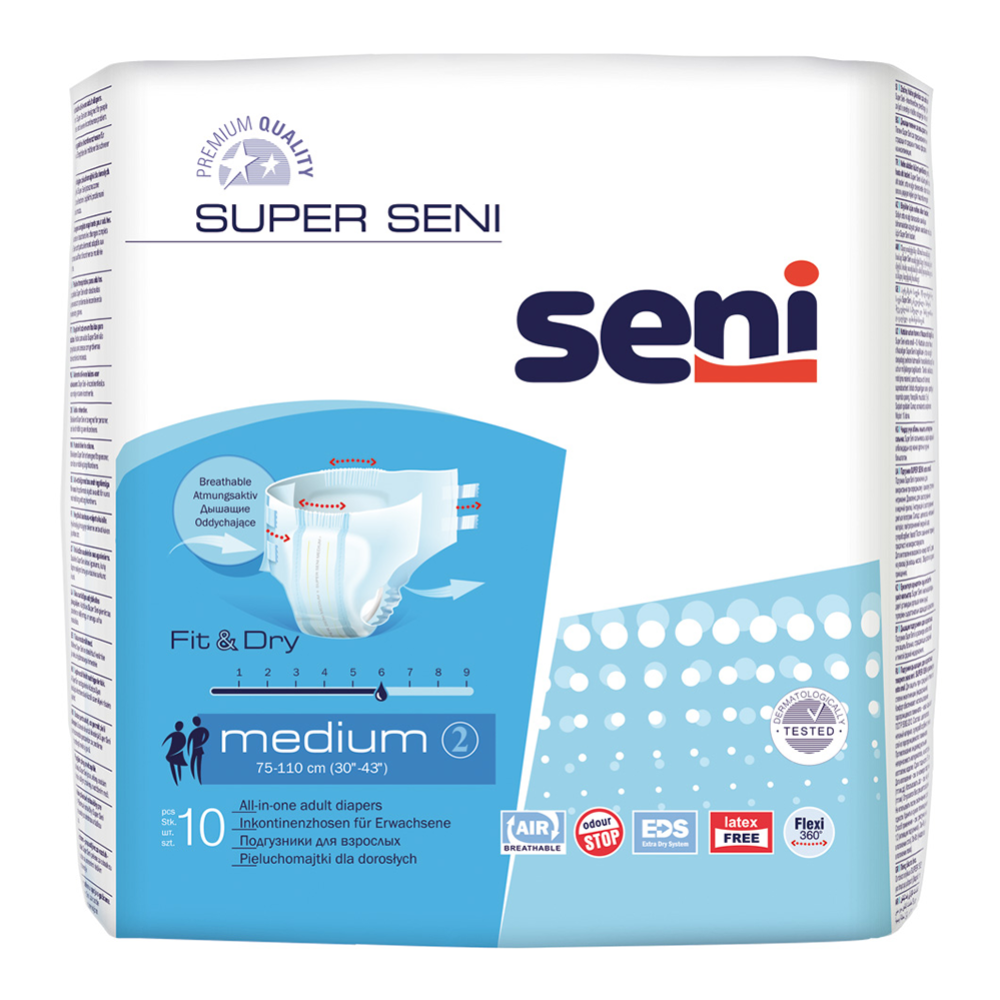 Подгузники для взрослых «Super Seni» Medium, 75-110 см, 10 шт