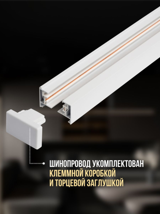 Шинопровод белый 1м Аксессуар PTR 1M-WH  Jazzway .5026346